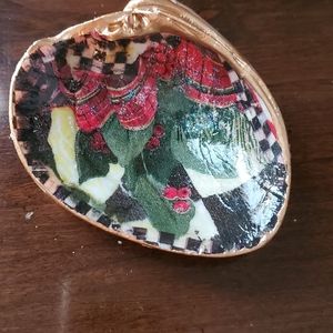 Handcrafted Inspired MacKenzie Childs Clam Trinket Dish ⚜🖤⚜❤